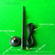 Antena dipolo de pato de goma 9dBi para base magnética M24-9-SR-MB de 2.4Ghz